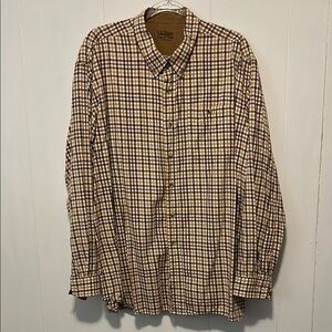 L.L. Bean Casual Button Down Shirt Brown and Tan